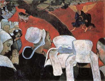 Paul Gauguin Vision after the Sermon  Jacob Wrestling with the Angel Norge oil painting art